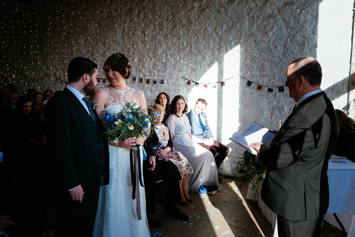 Ceremonies in the Farmer's Barn benefit from beautiful natural sunlight