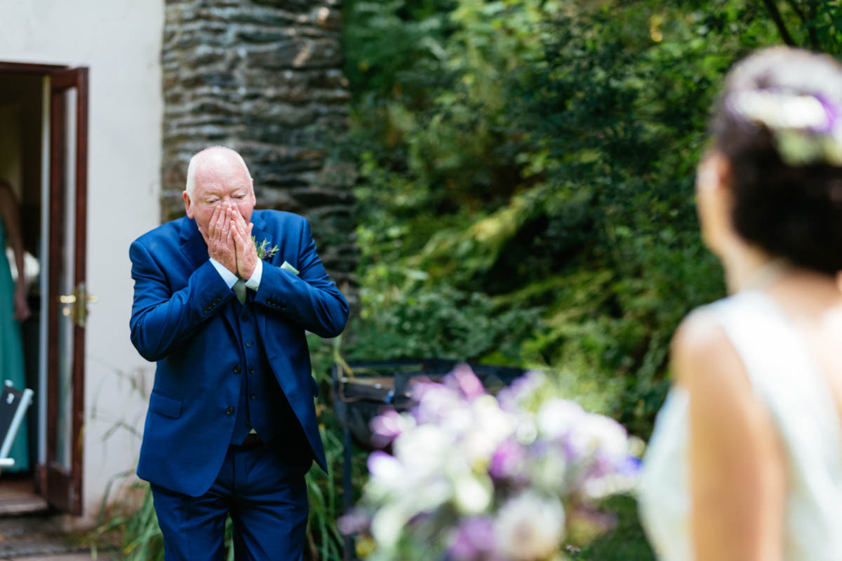 Ceridwen Centre Bride and Dad First Look