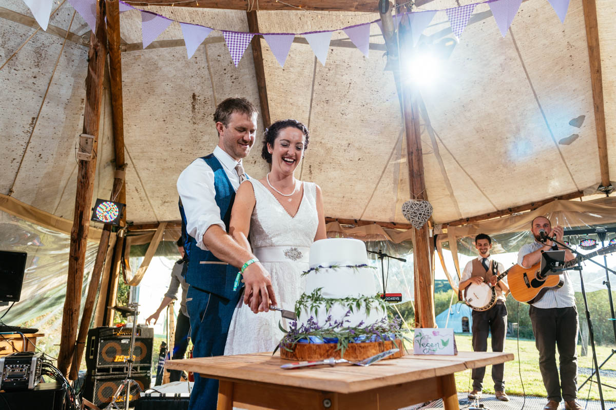 Cake Cutting at Ceridwen Centre Wedding