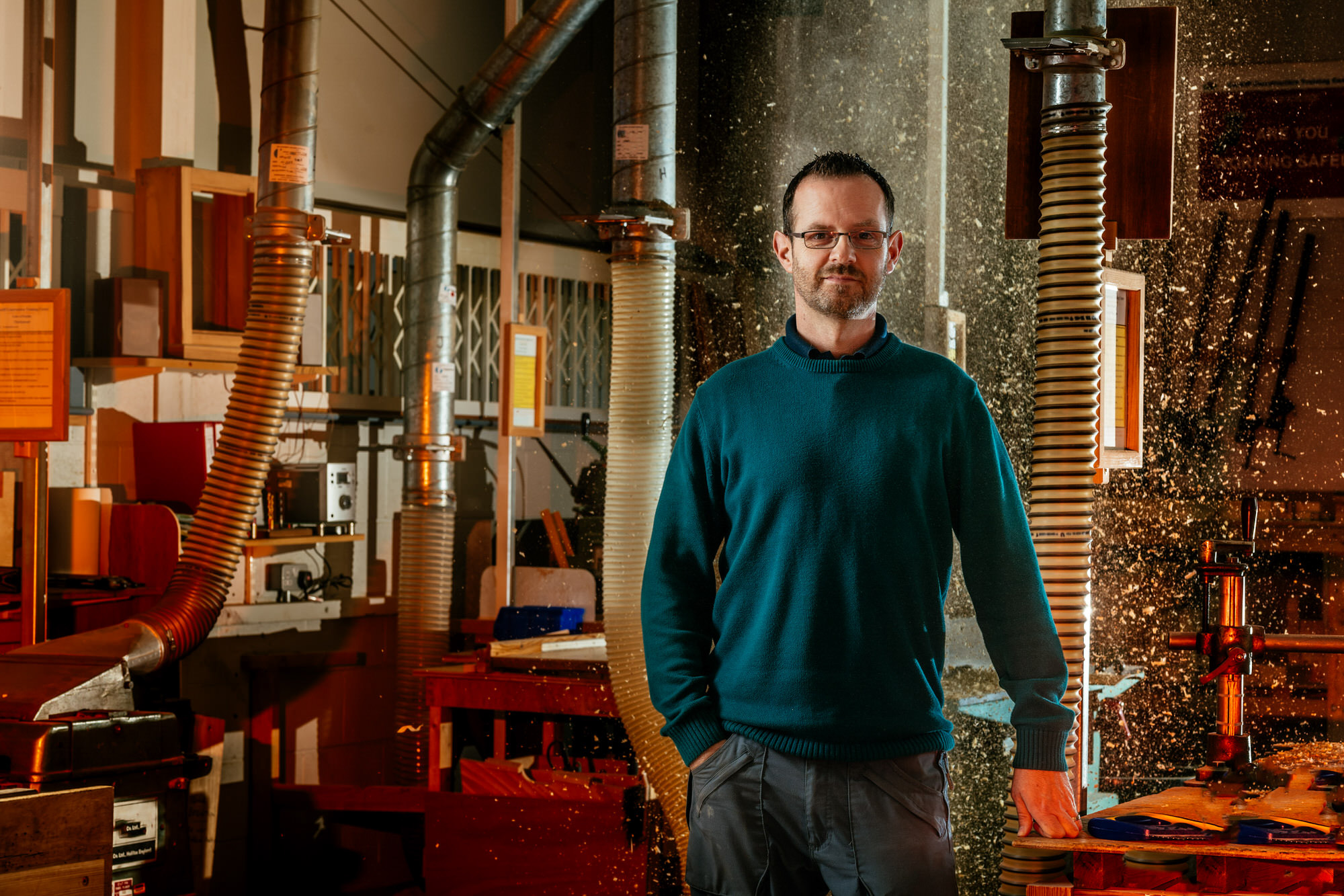 portrait of a man in a workshop