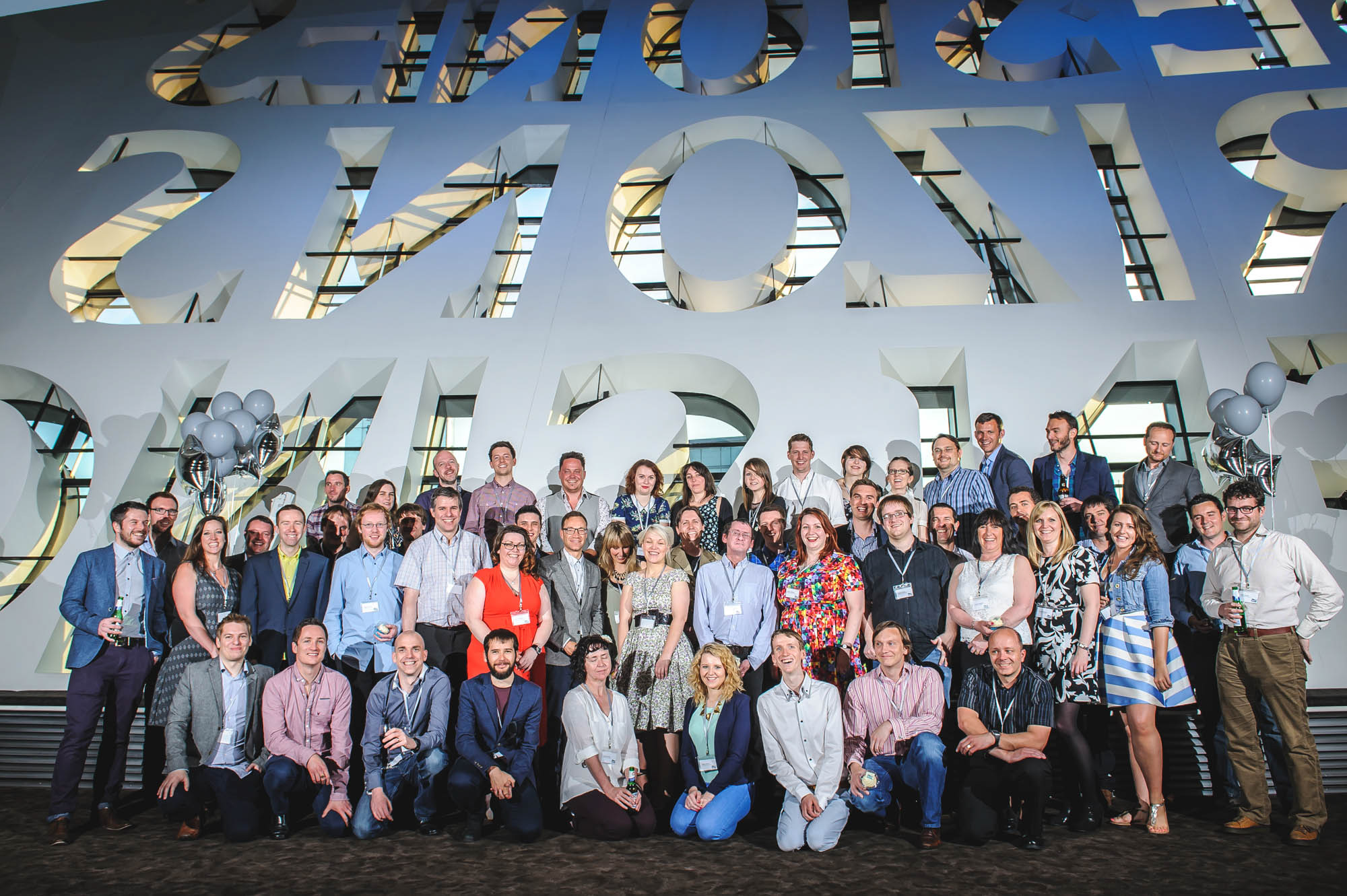 Team photo at an event