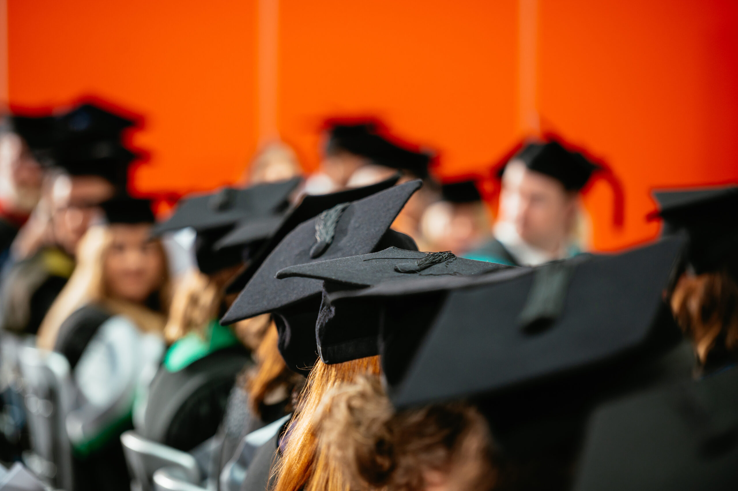 graduates in cap and gowns